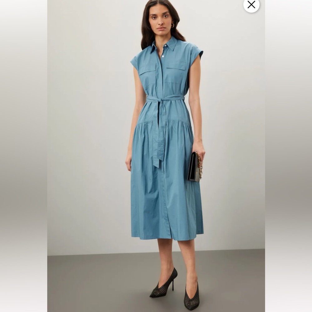 Derek Lam 10 Crosby Laurel Shirt Dress Blue Sz 0